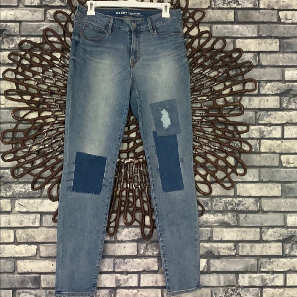 New Old Navy Distressed jeans patch 8 Reg Rockstar